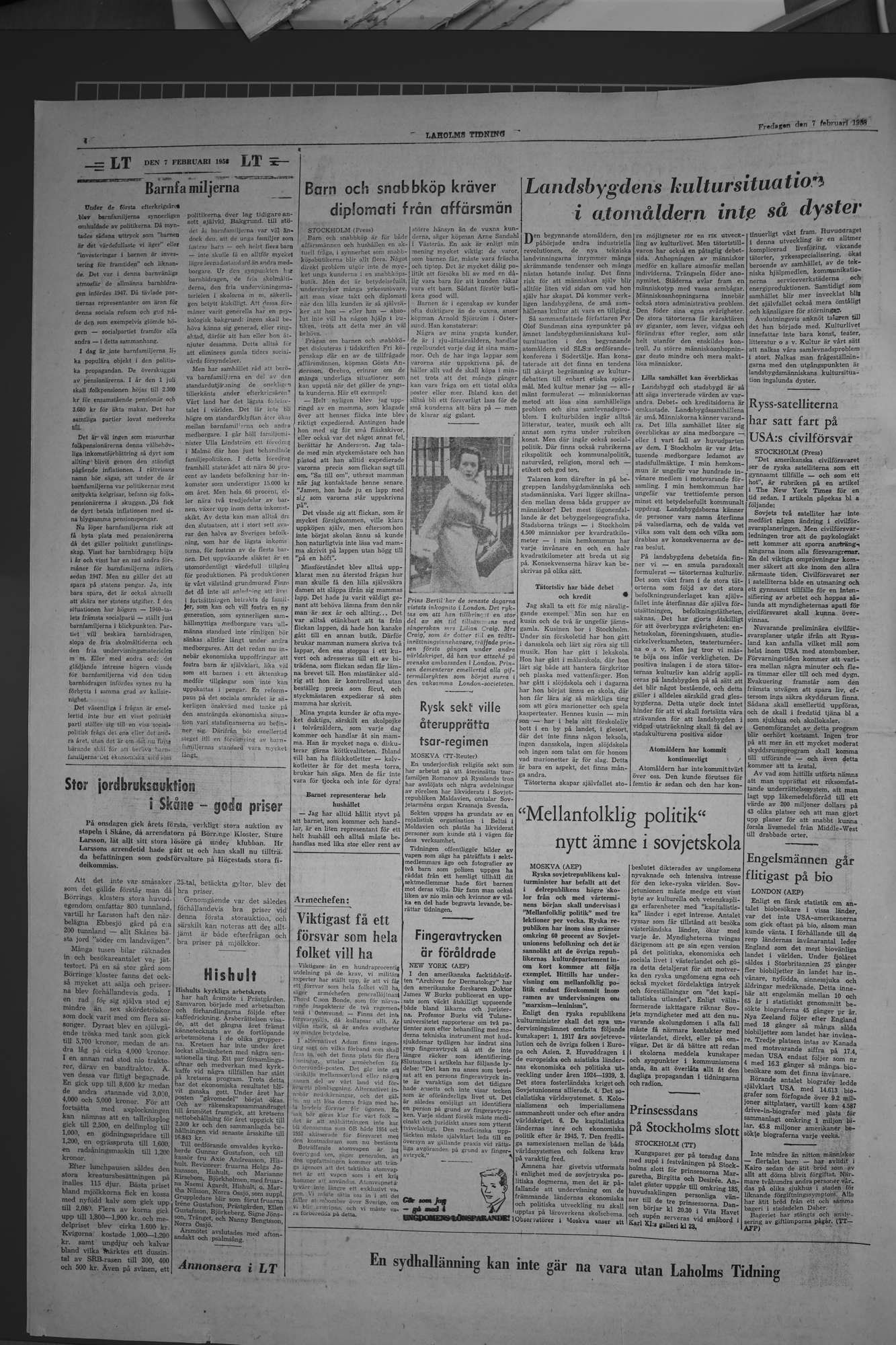 Laholms Tidning Fredag 7 februari 1958, sida 4