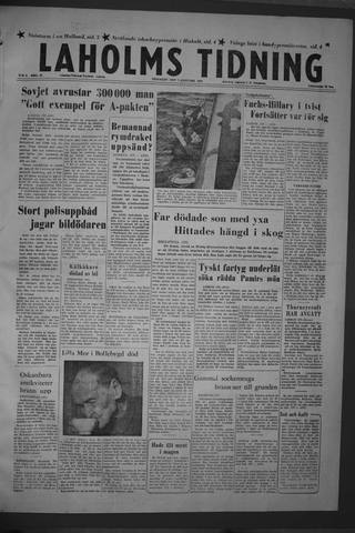 Förstasidan, Tisdag 7 januari 1958