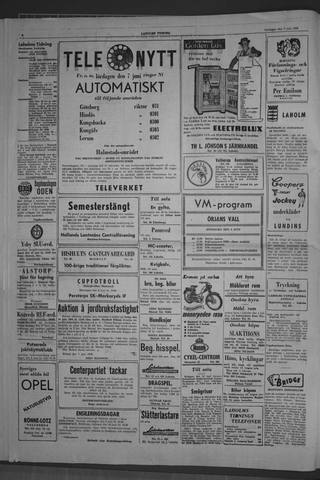 Förstasidan, Lördag 7 juni 1958