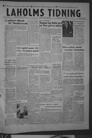 Förstasidan, Fredag 7 mars 1958