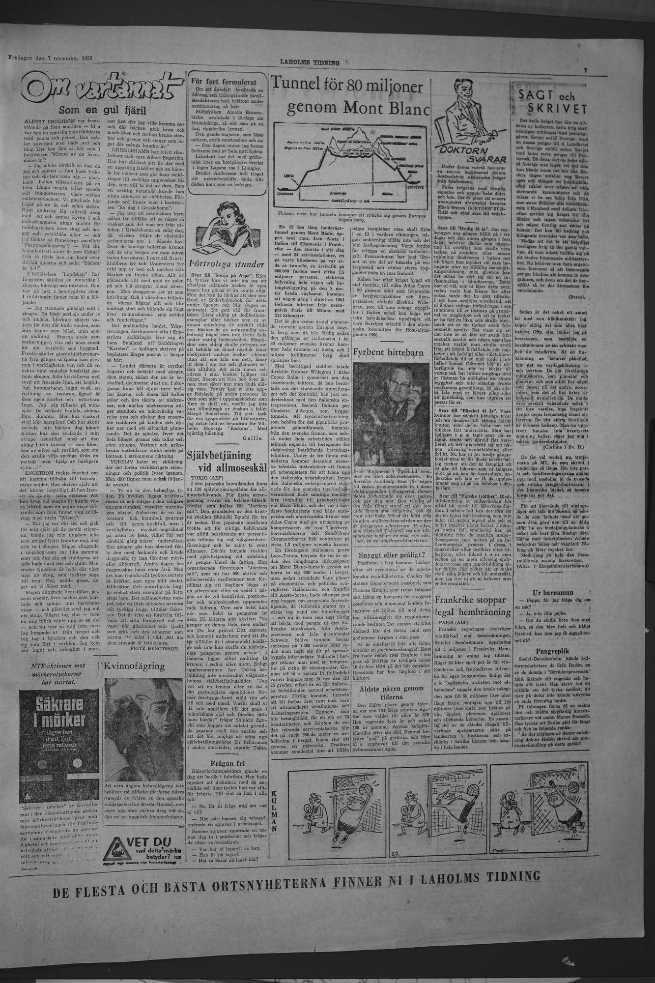 Laholms Tidning Fredag 7 november 1958, sida 7