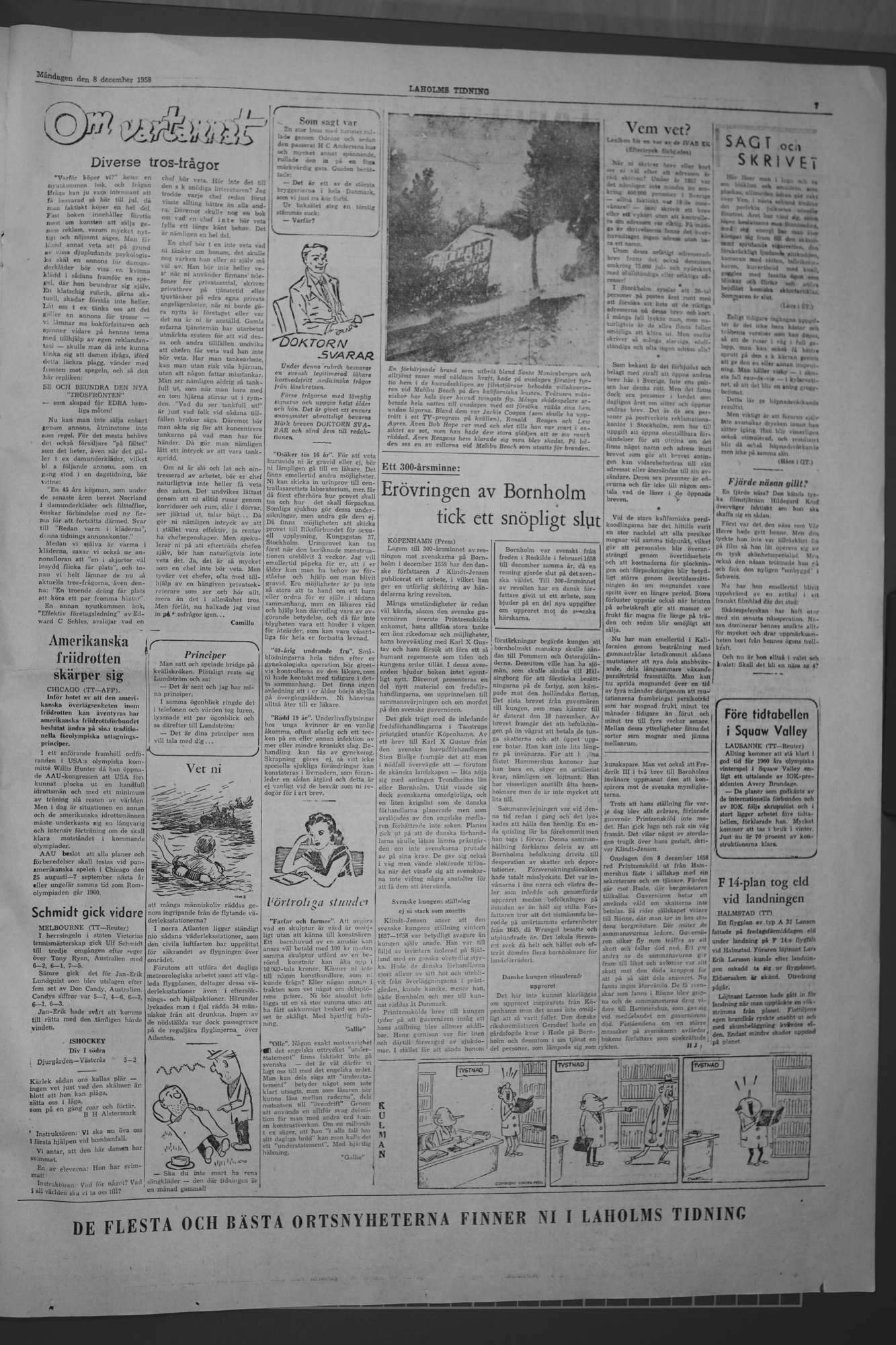 Laholms Tidning Måndag 8 december 1958, sida 7