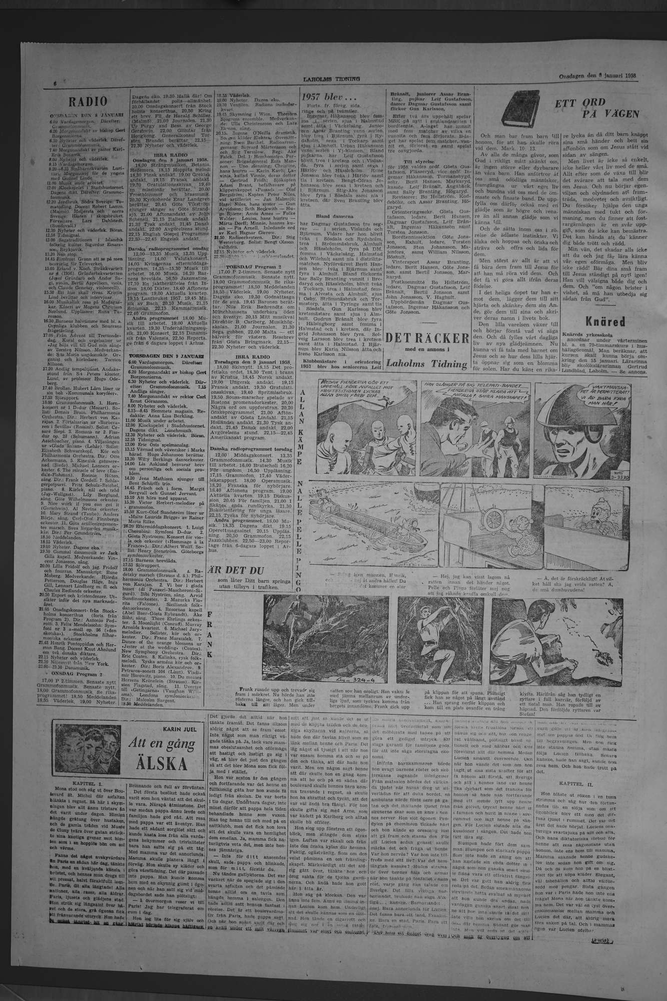 Laholms Tidning Onsdag 8 januari 1958, sida 6