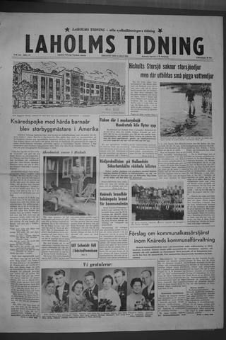 Förstasidan, Tisdag 8 juli 1958