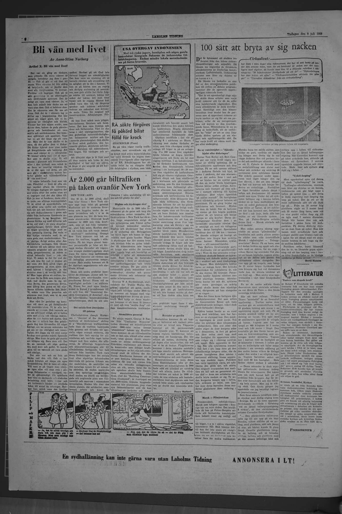 Laholms Tidning Tisdag 8 juli 1958, sida 4