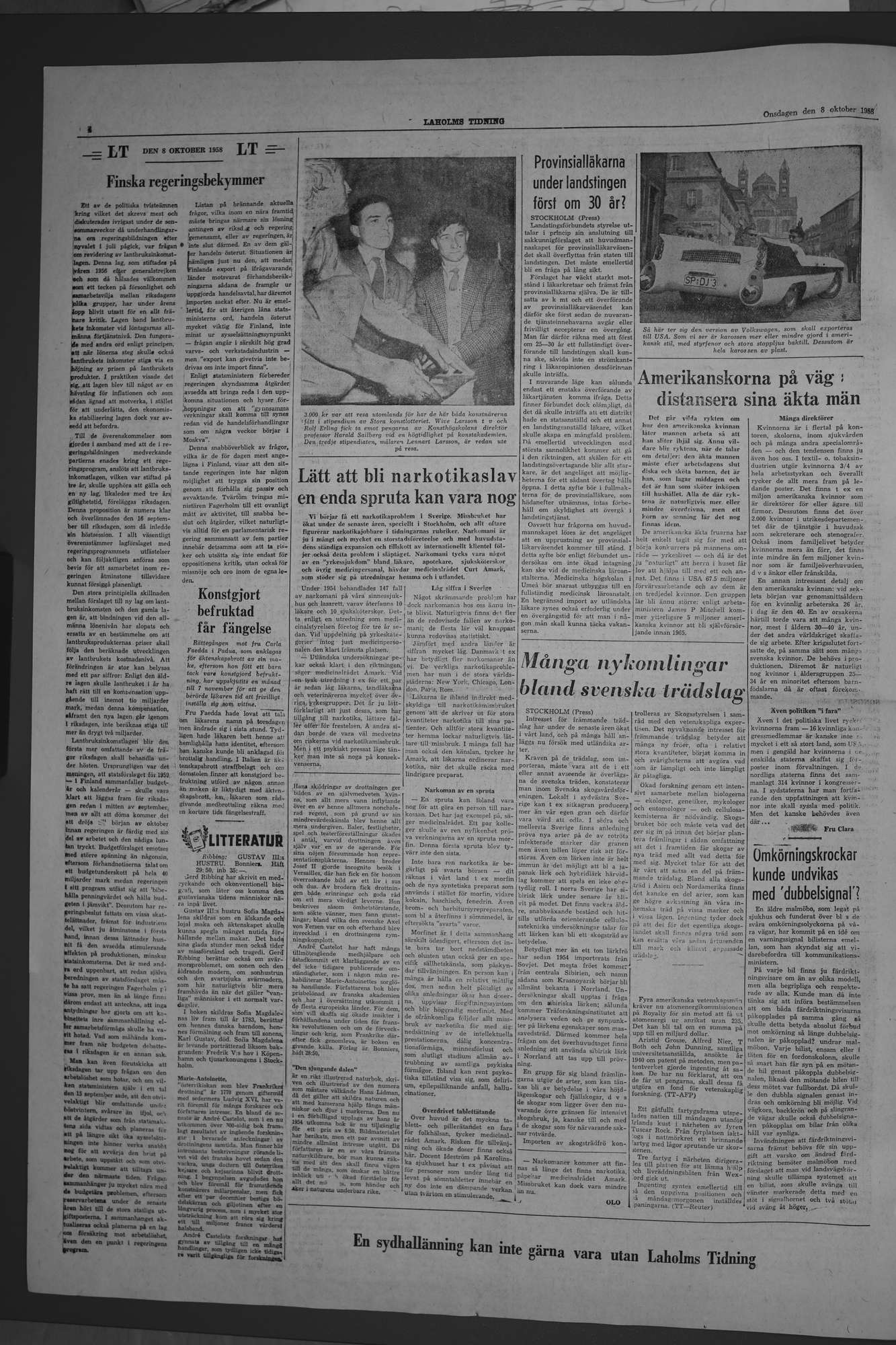 Laholms Tidning Onsdag 8 oktober 1958, sida 4