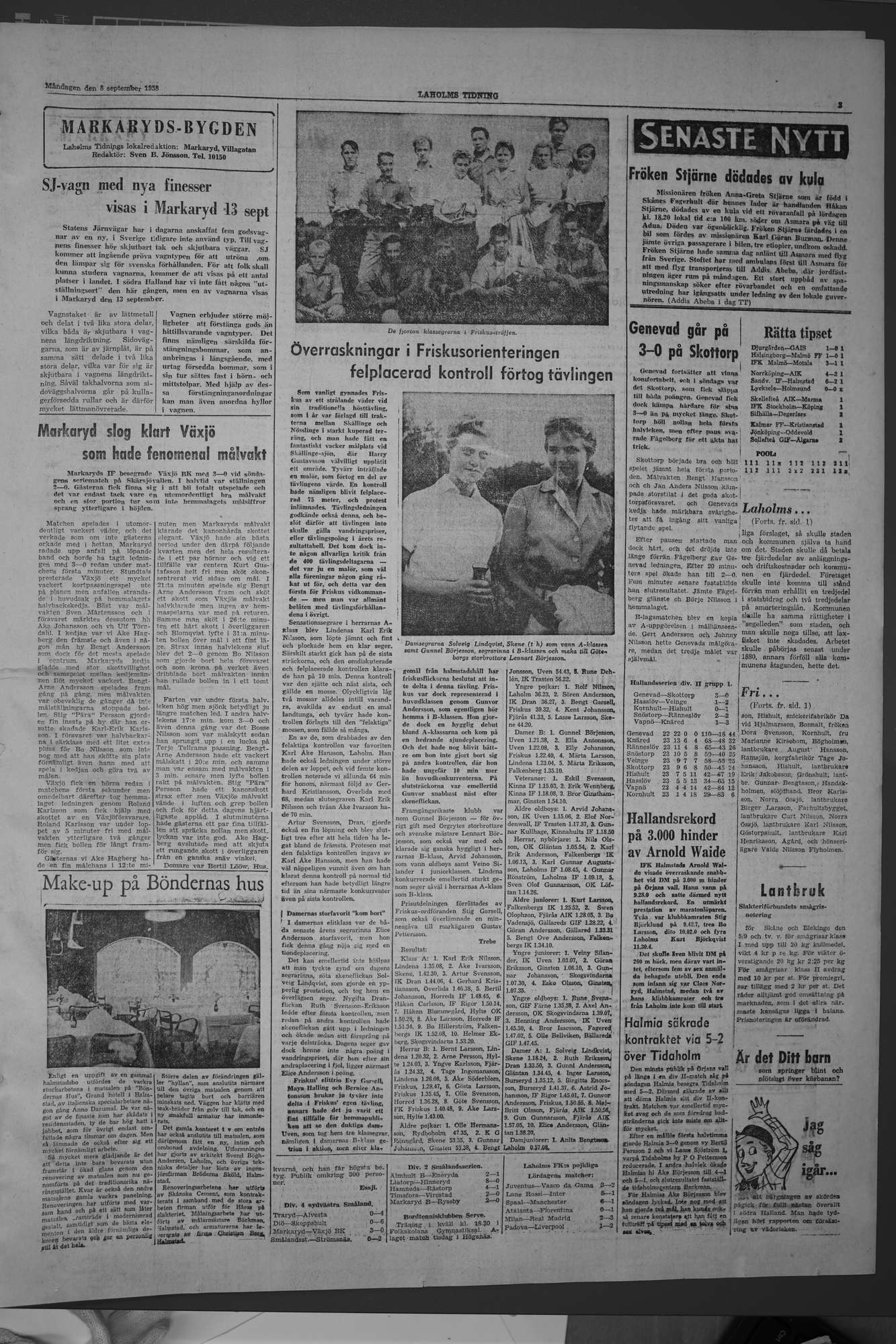 Laholms Tidning Måndag 8 september 1958, sida 3