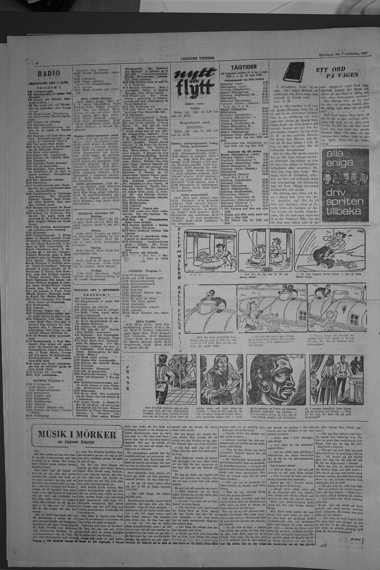 Laholms Tidning Måndag 8 september 1958, sida 6