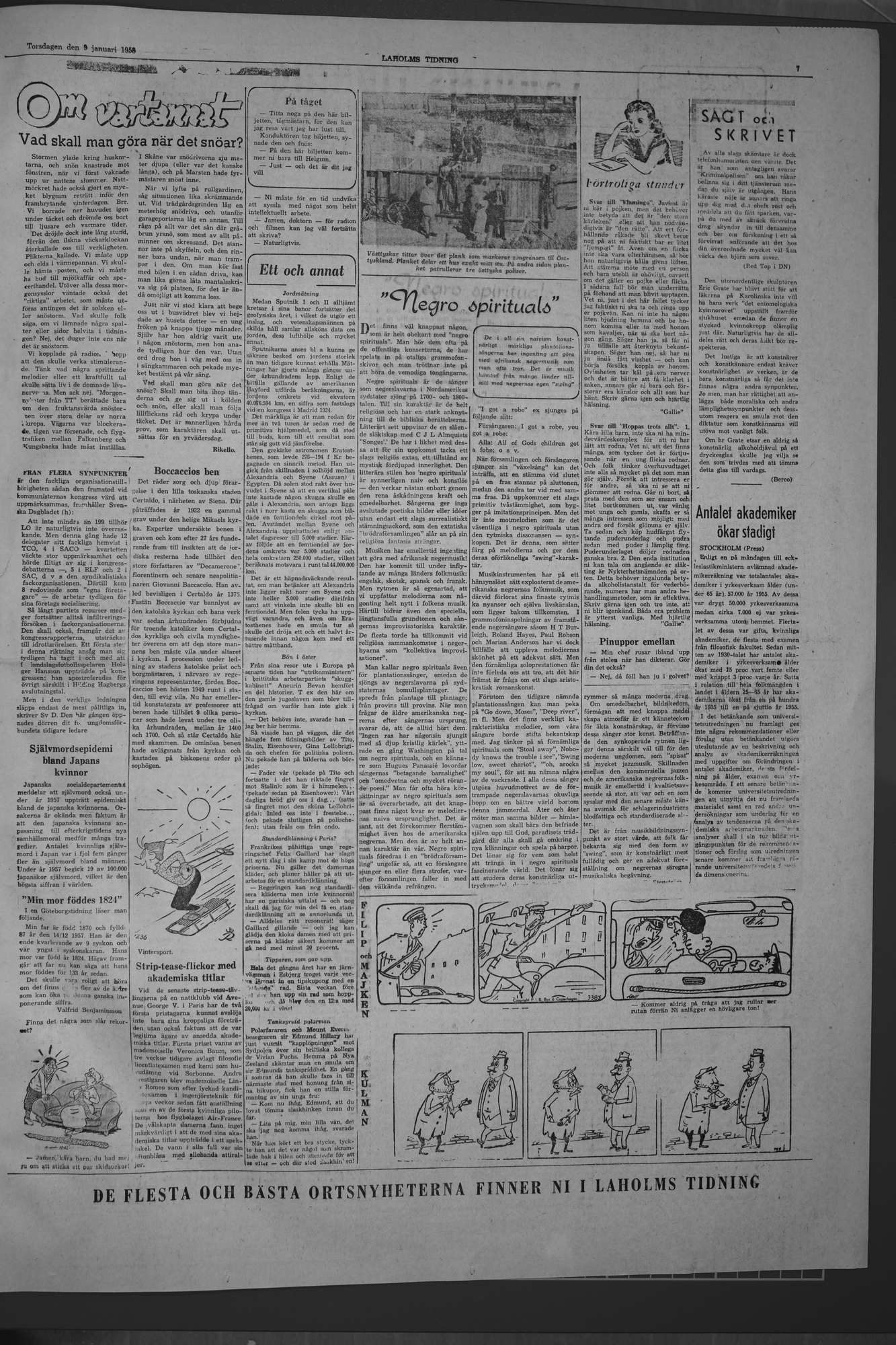 Laholms Tidning Torsdag 9 januari 1958, sida 5