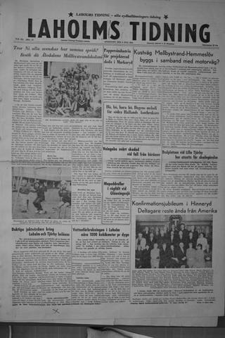 Förstasidan, Onsdag 9 juli 1958