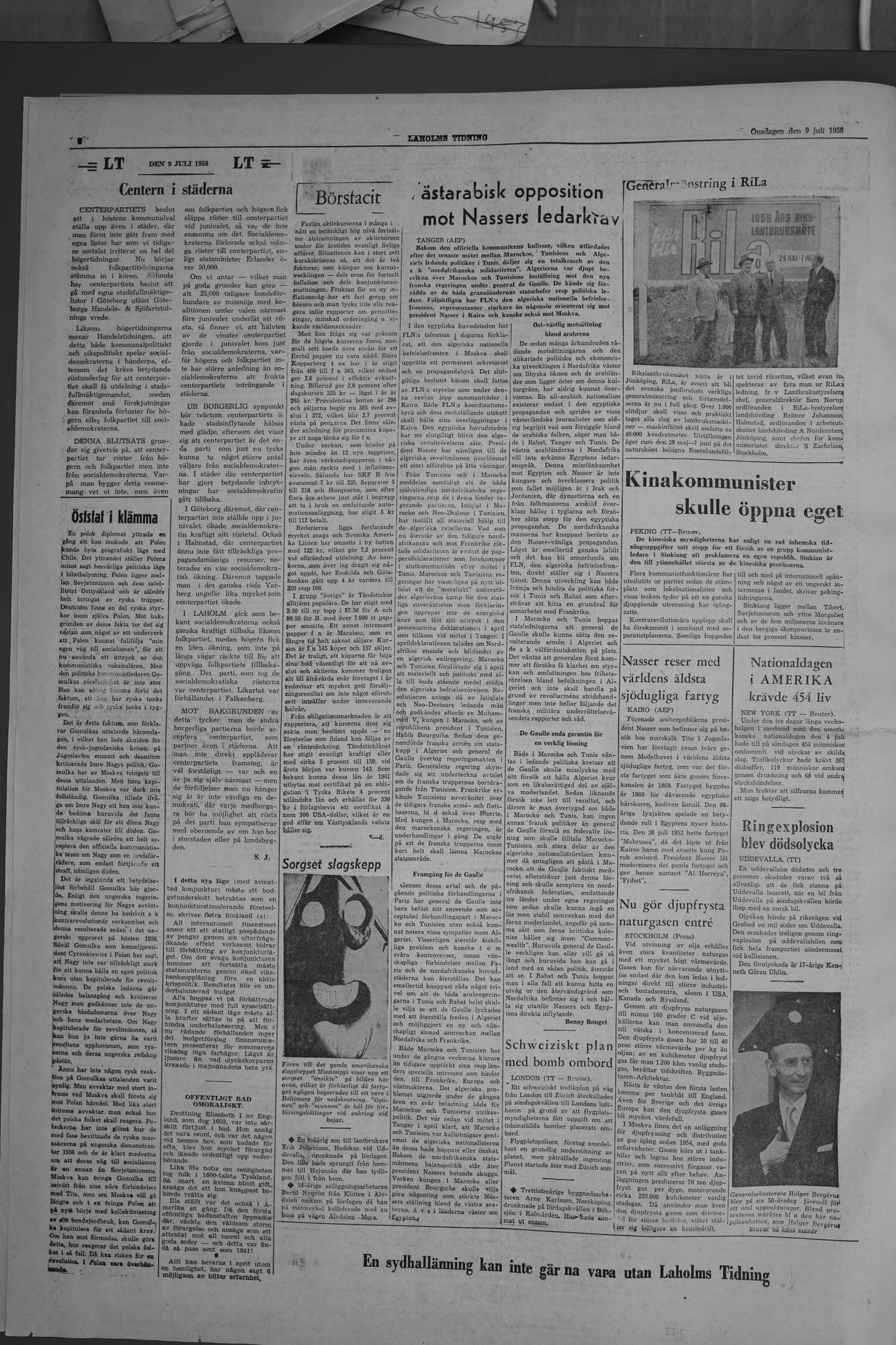 Laholms Tidning Onsdag 9 juli 1958, sida 4