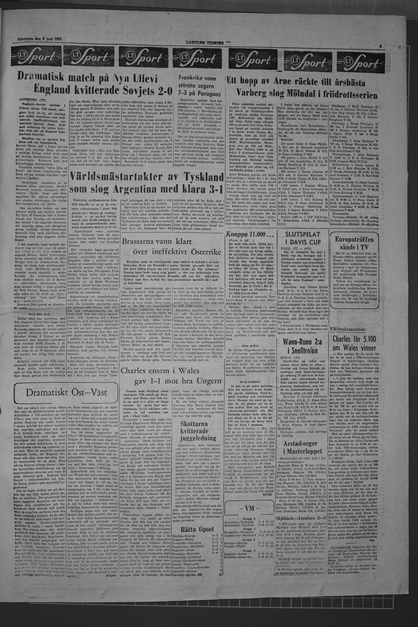 Laholms Tidning Måndag 9 juni 1958, sida 5
