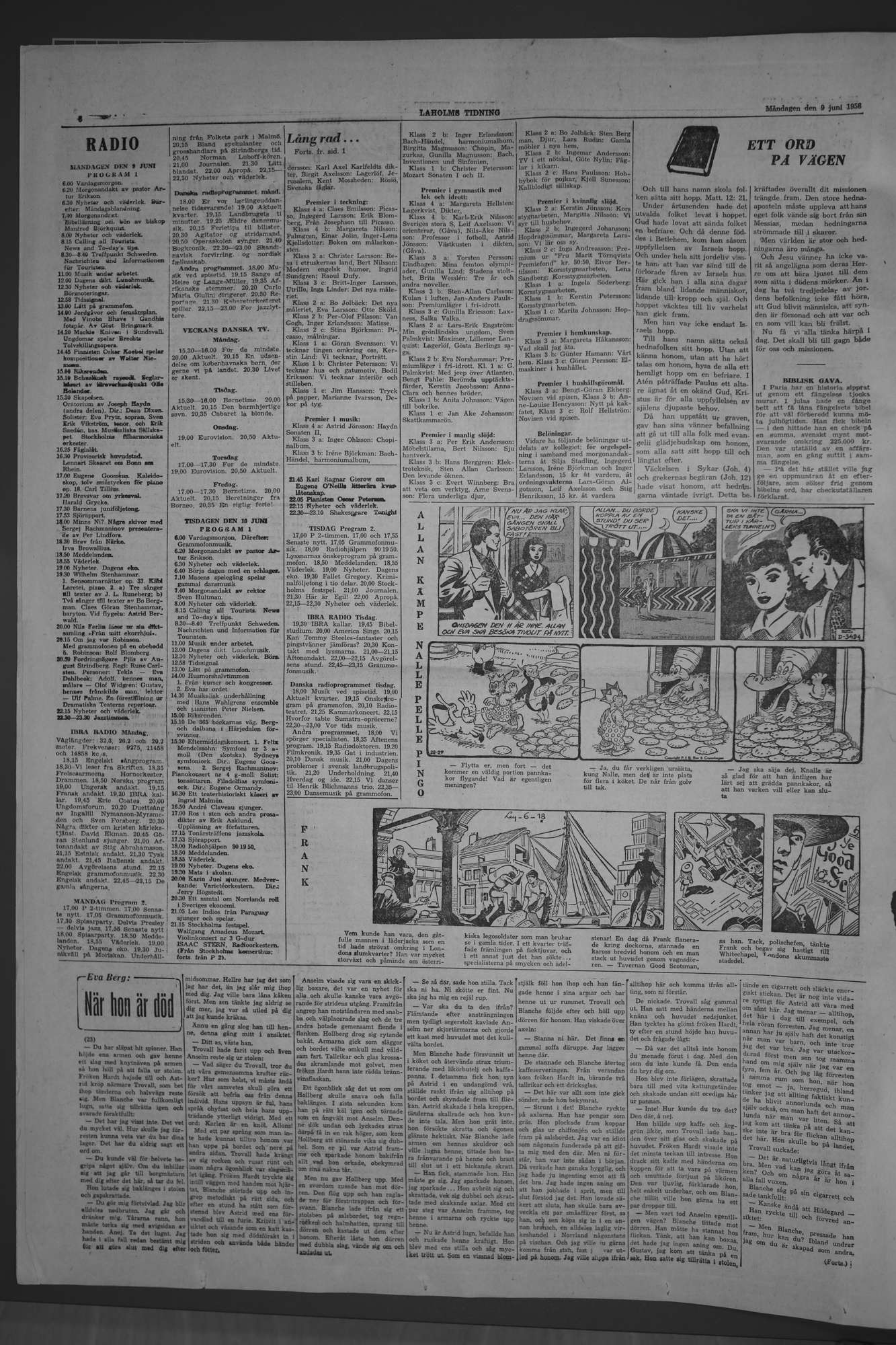 Laholms Tidning Måndag 9 juni 1958, sida 6