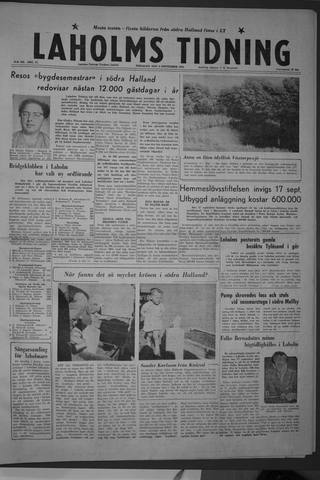 Förstasidan, Tisdag 9 september 1958