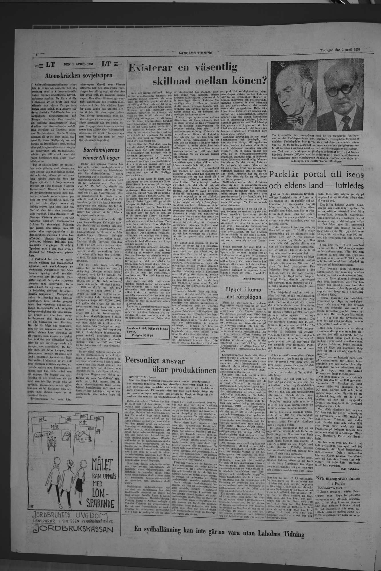 Laholms Tidning Tisdag 1 april 1958, sida 4