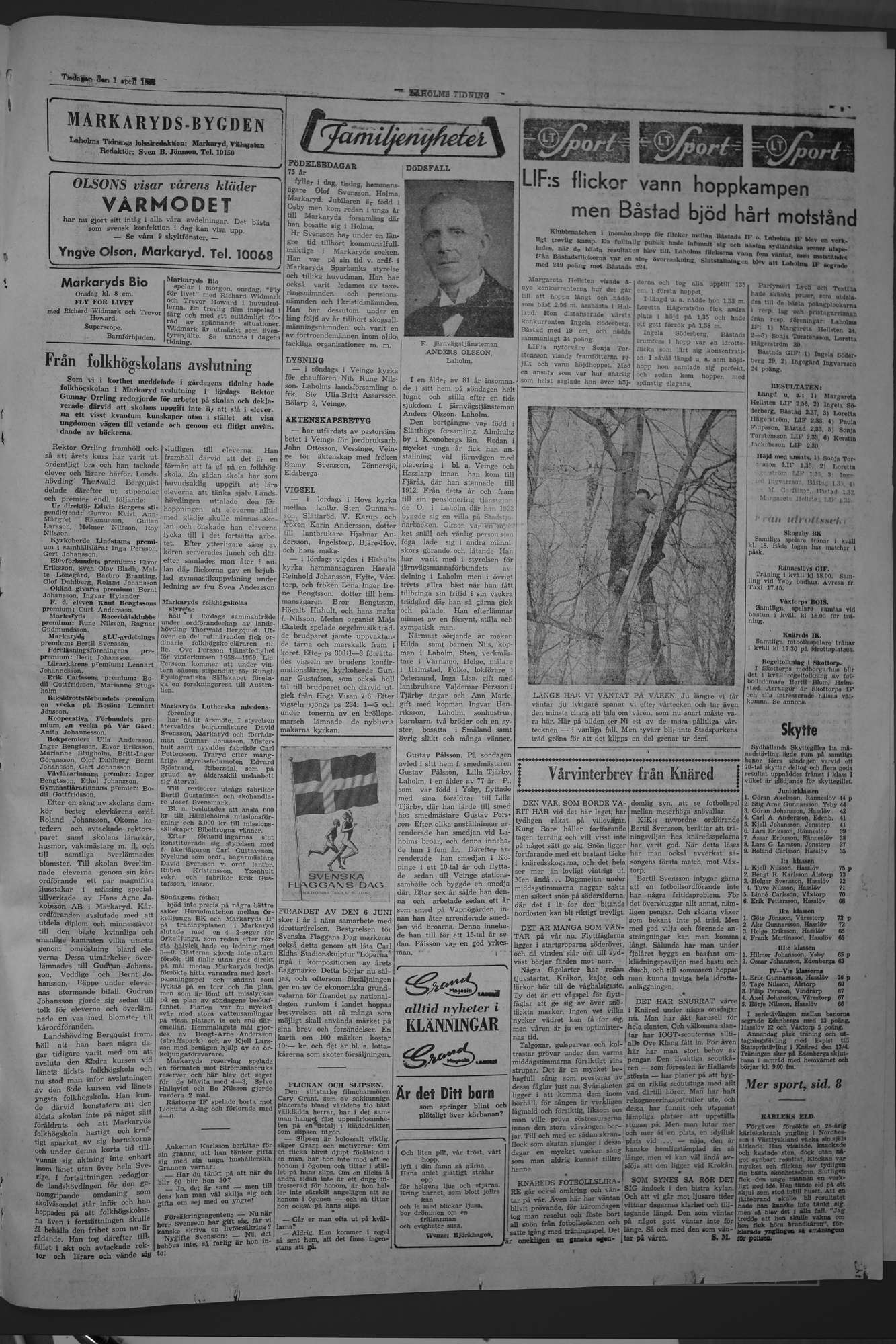 Laholms Tidning Tisdag 1 april 1958, sida 5