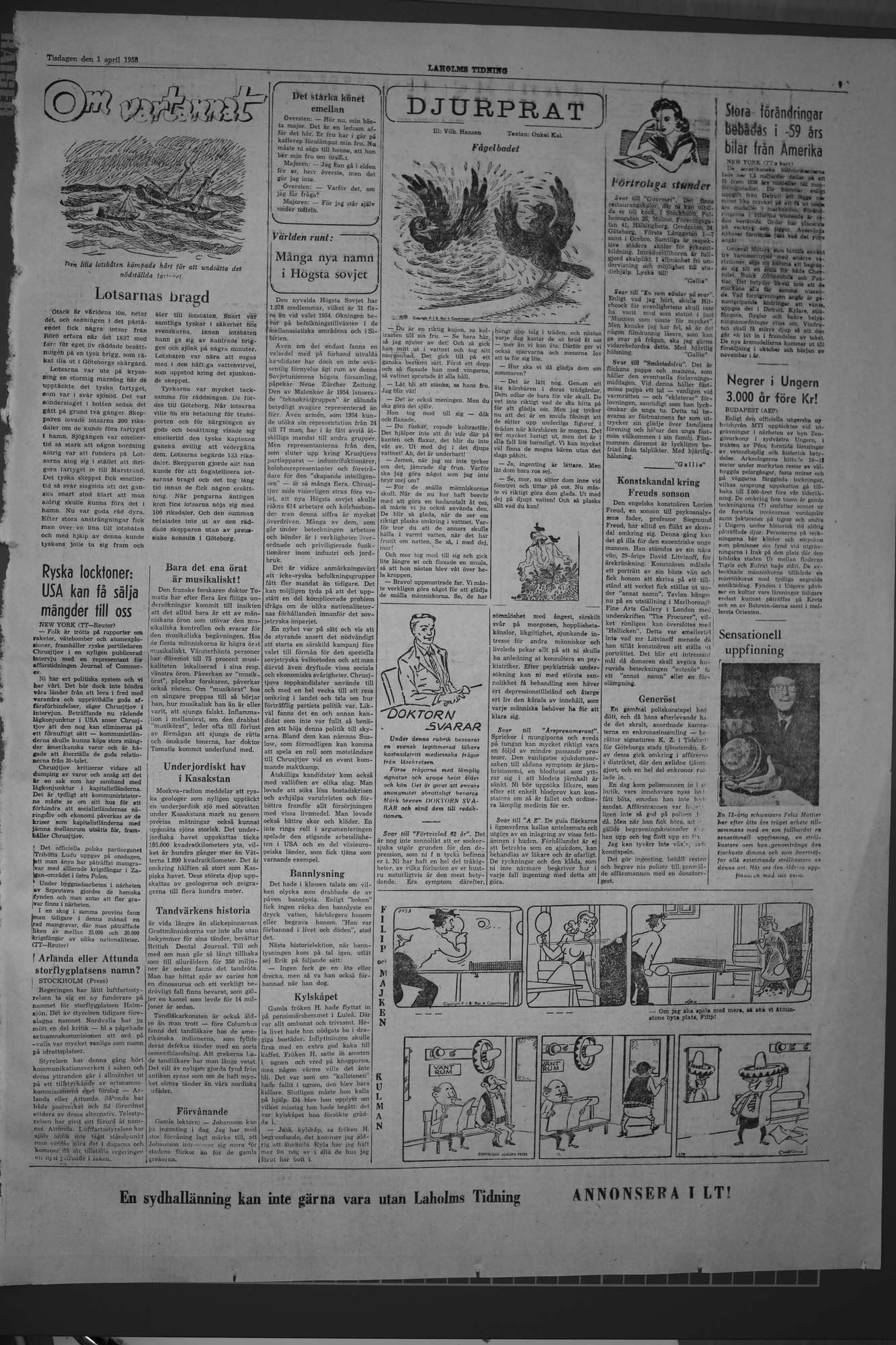 Laholms Tidning Tisdag 1 april 1958, sida 7