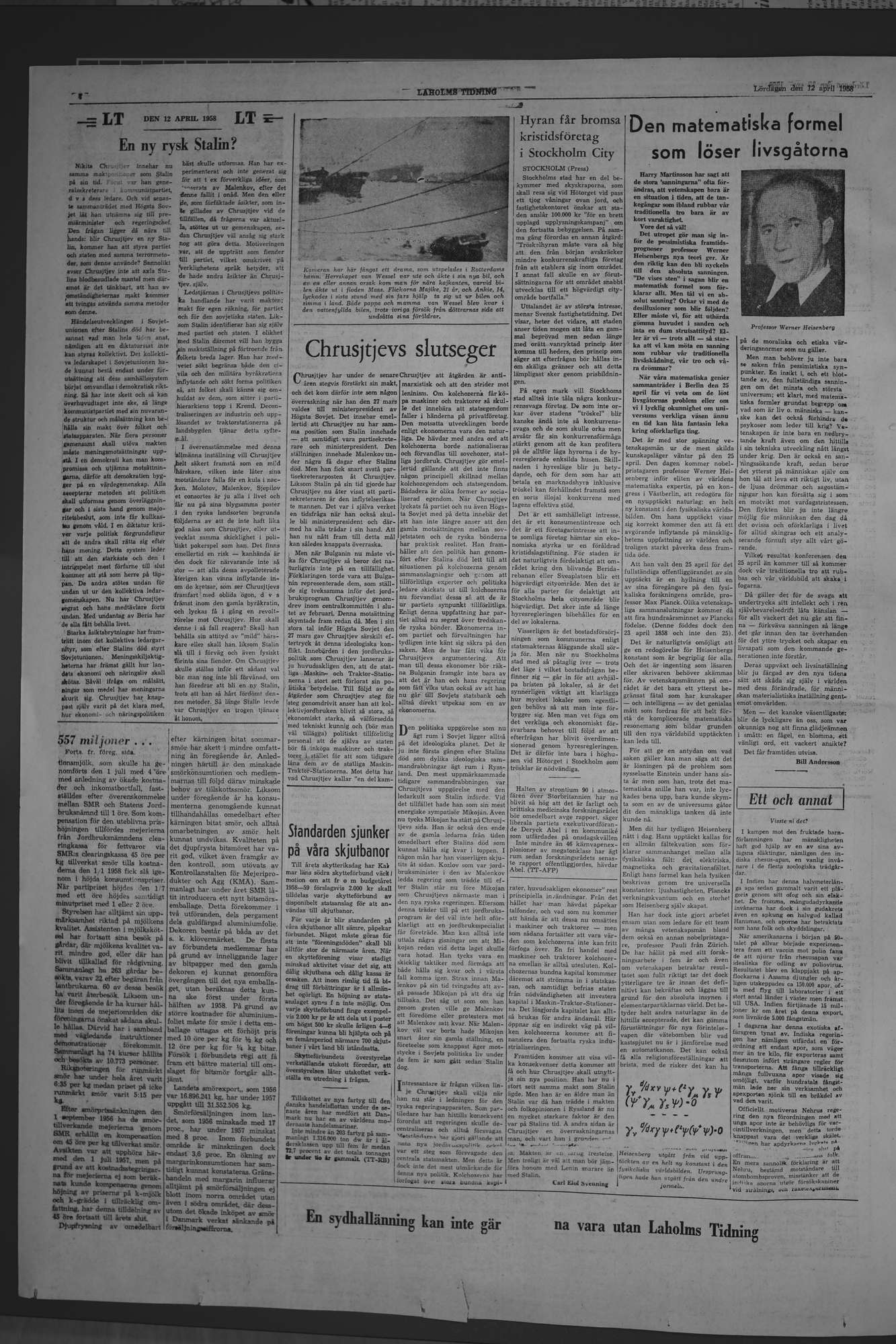 Laholms Tidning Lördag 12 april 1958, sida 4