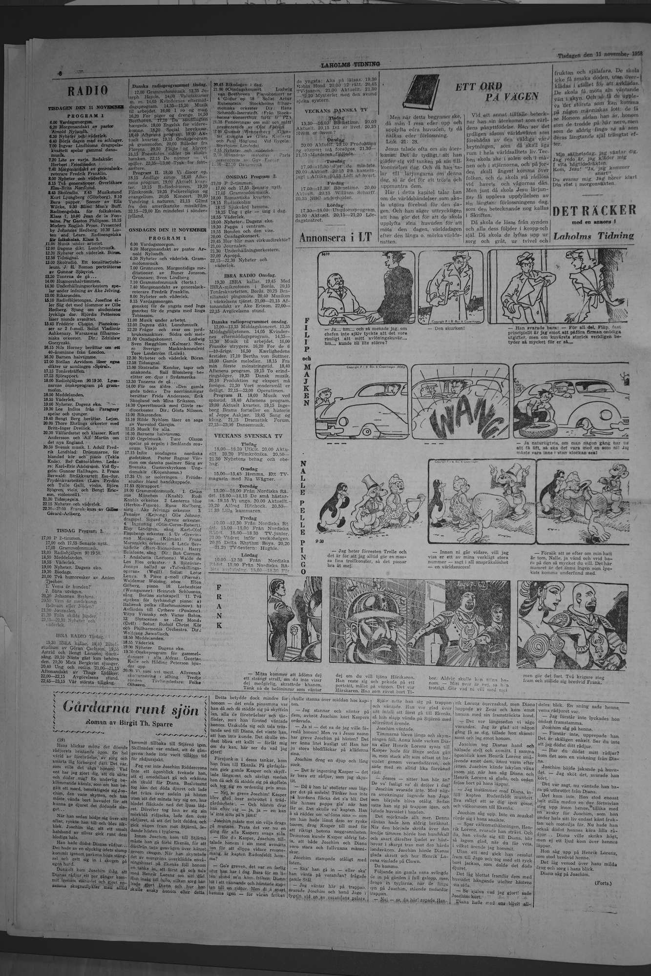 Laholms Tidning Tisdag 11 november 1958, sida 6