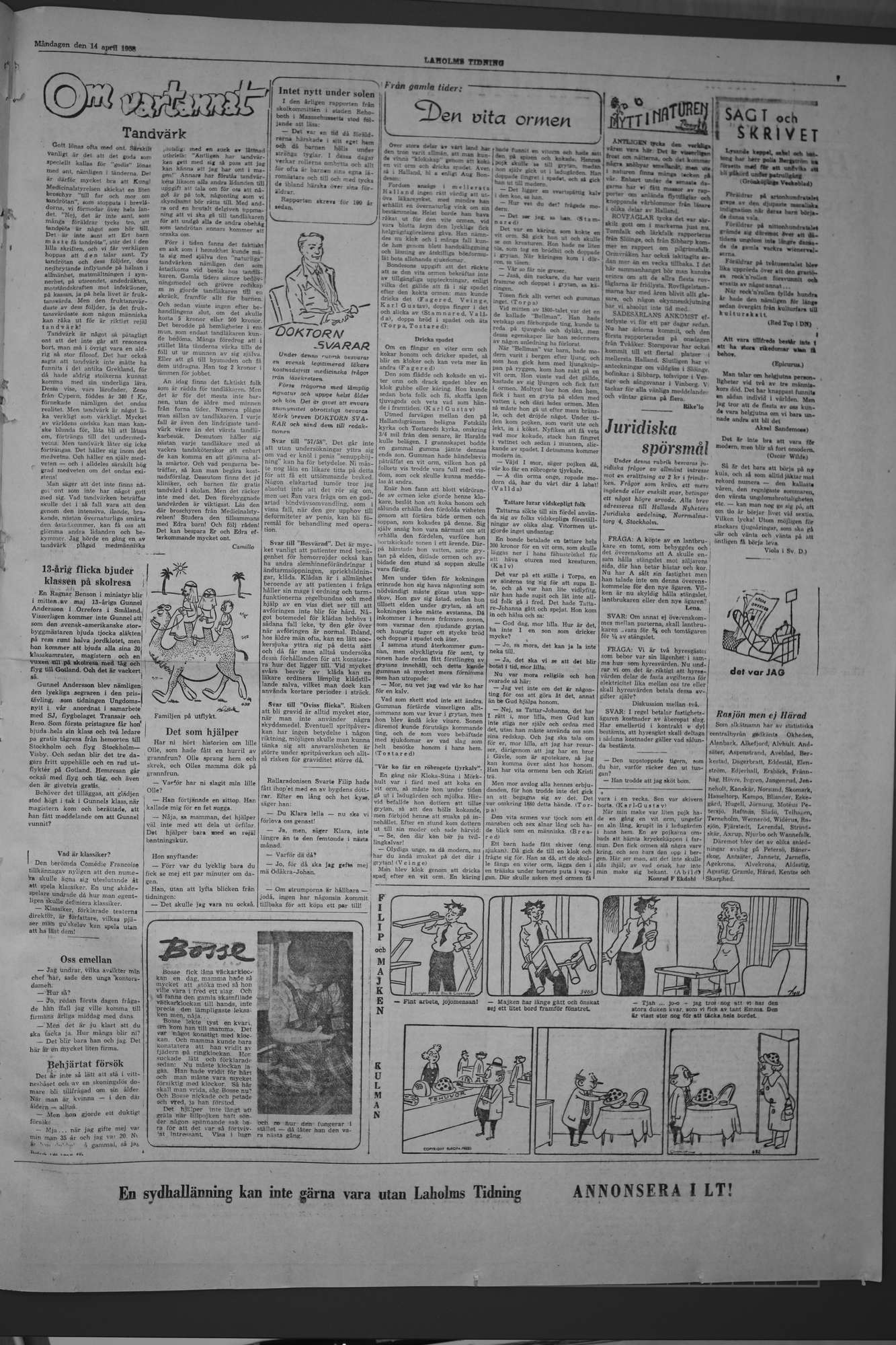 Laholms Tidning Måndag 14 april 1958, sida 7