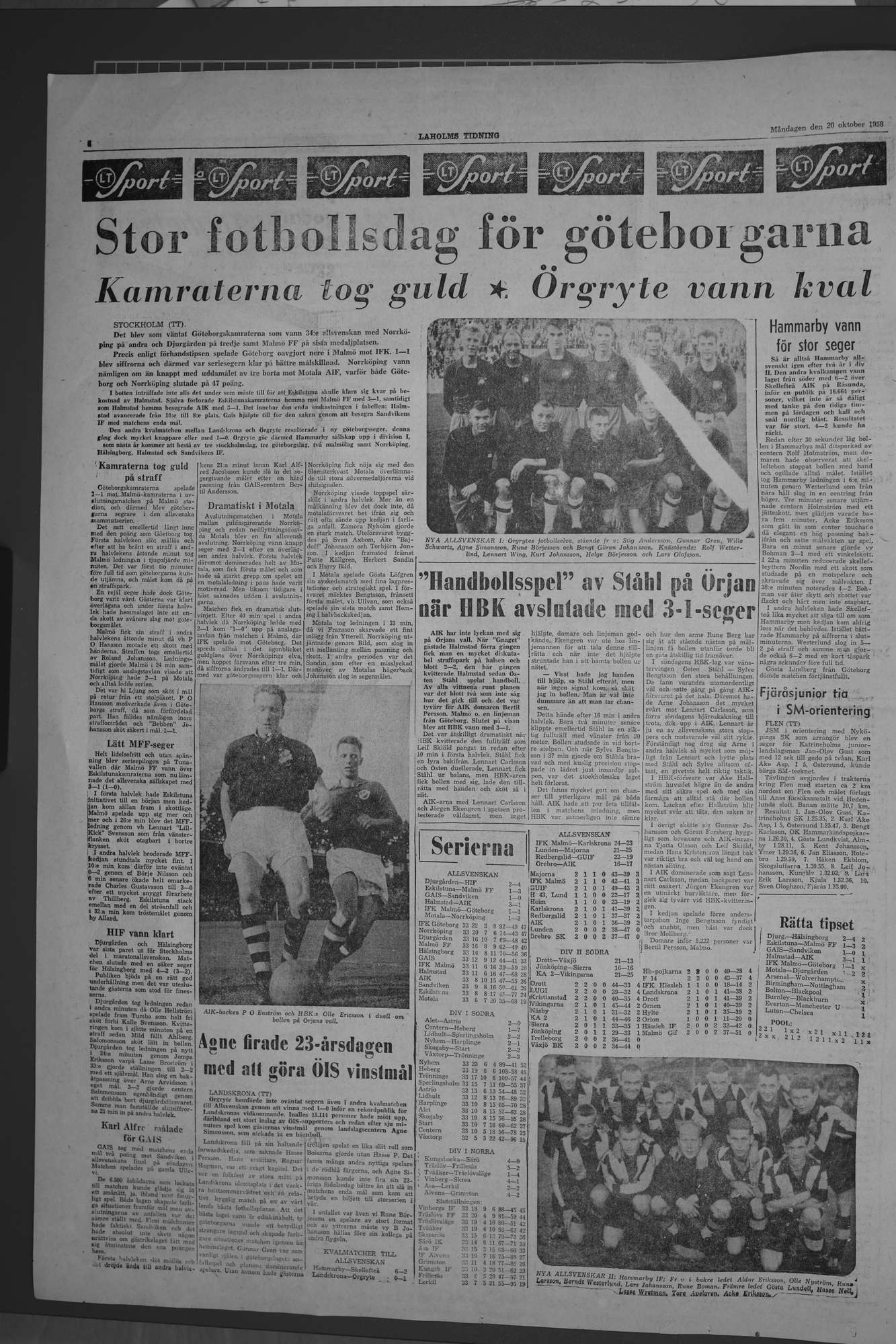 Laholms Tidning Måndag 20 oktober 1958, sida 4