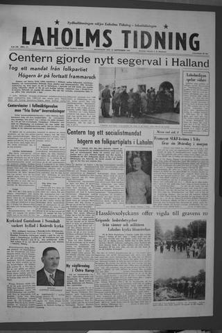 Förstasidan, Måndag 22 september 1958