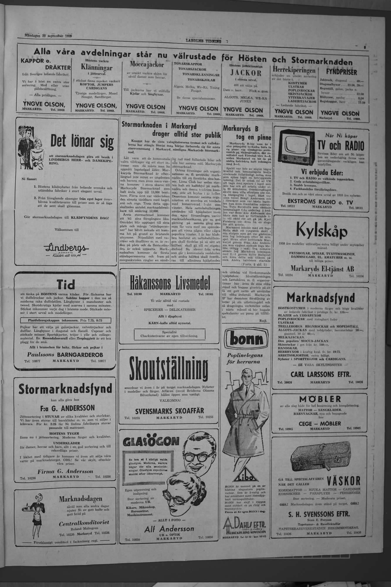 Laholms Tidning Måndag 22 september 1958, sida 3