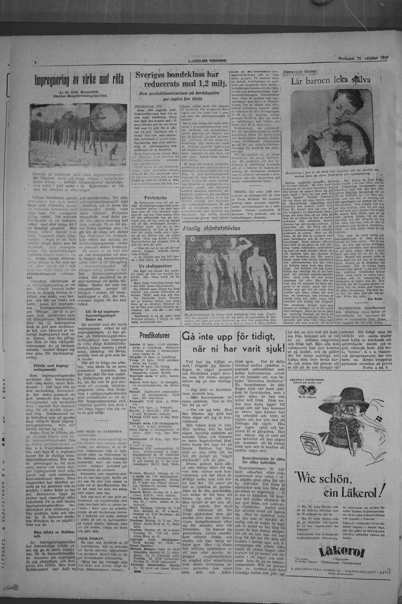 Laholms Tidning Fredag 21 oktober 1949, sida 6