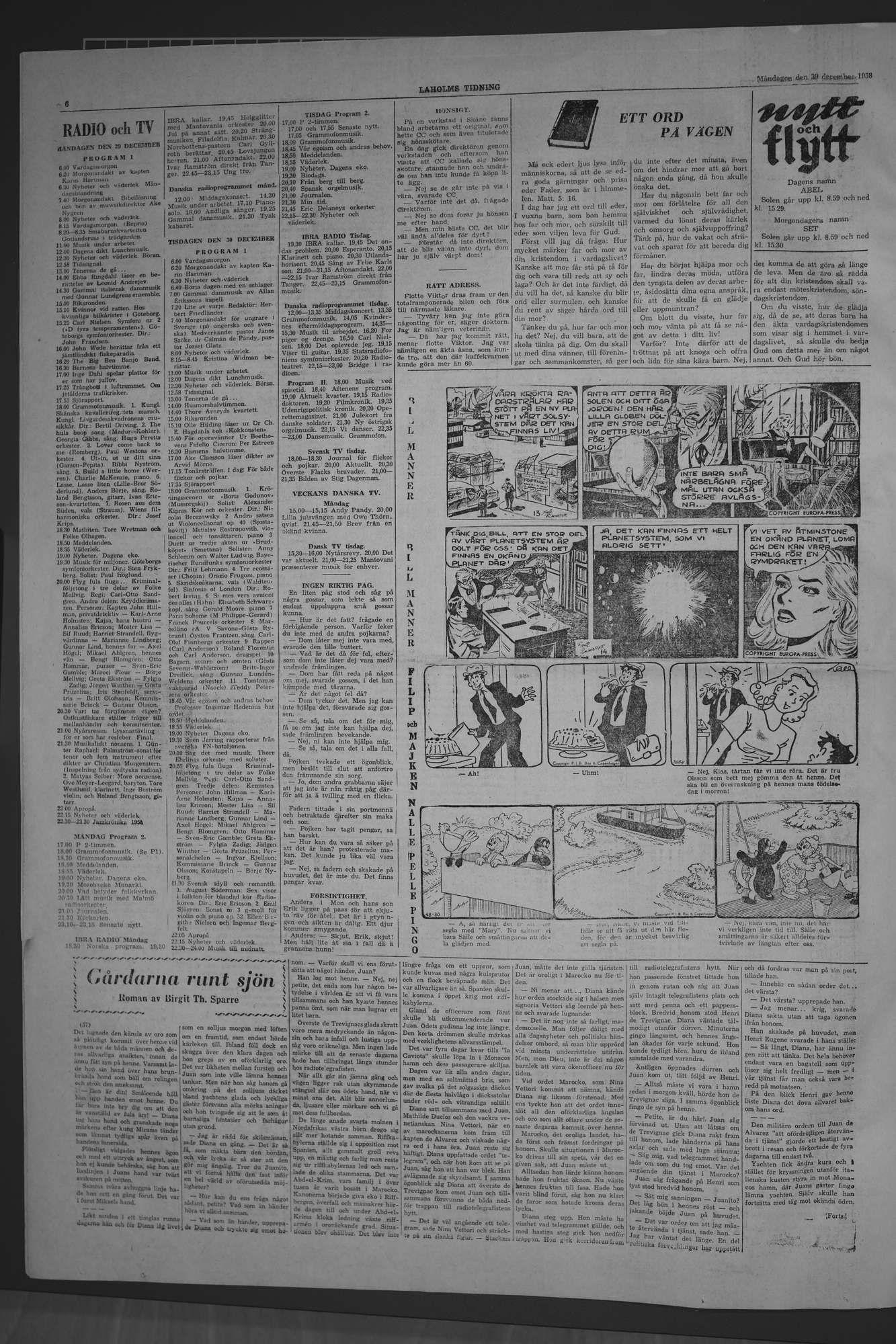 Laholms Tidning Måndag 29 december 1958, sida 6