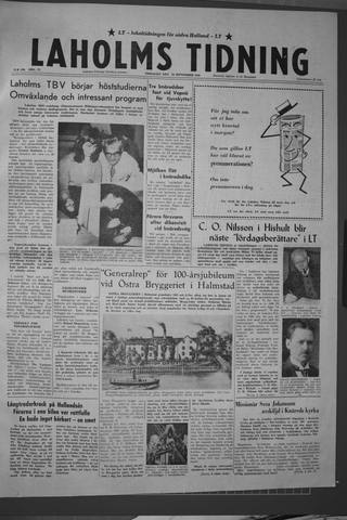 Förstasidan, Tisdag 30 september 1958