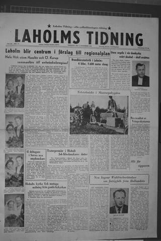 Förstasidan, Tisdag 4 november 1958