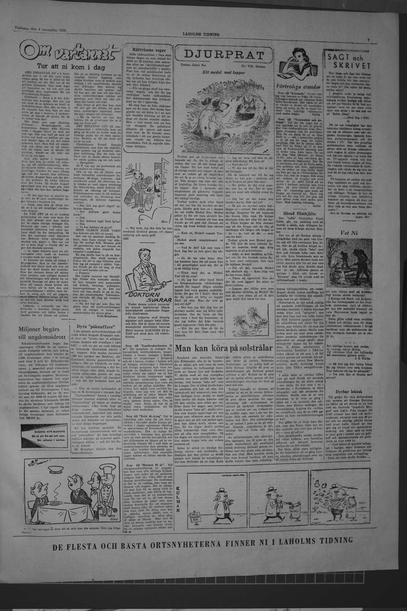 Laholms Tidning Tisdag 4 november 1958, sida 7