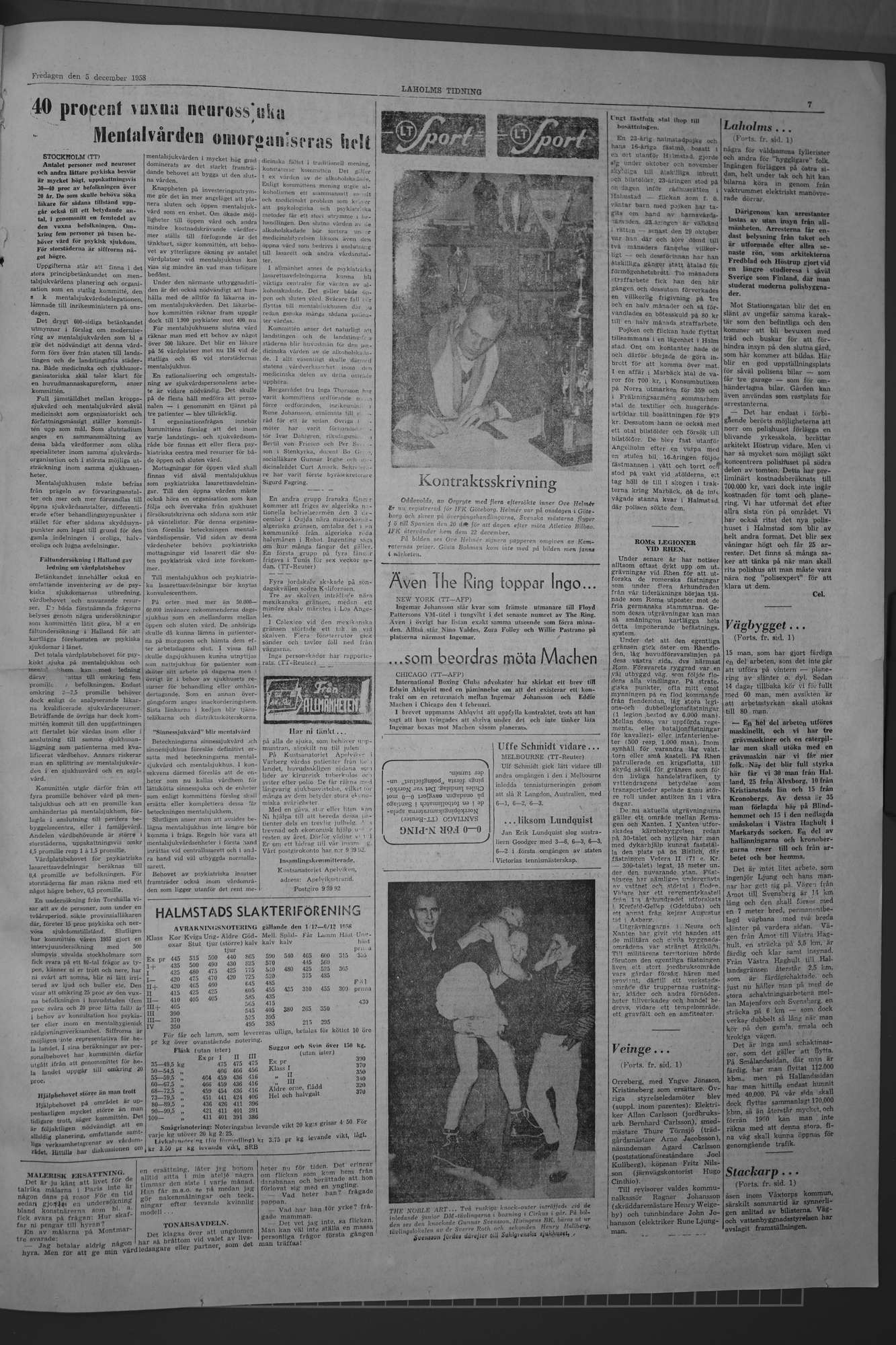 Laholms Tidning Fredag 5 december 1958, sida 7