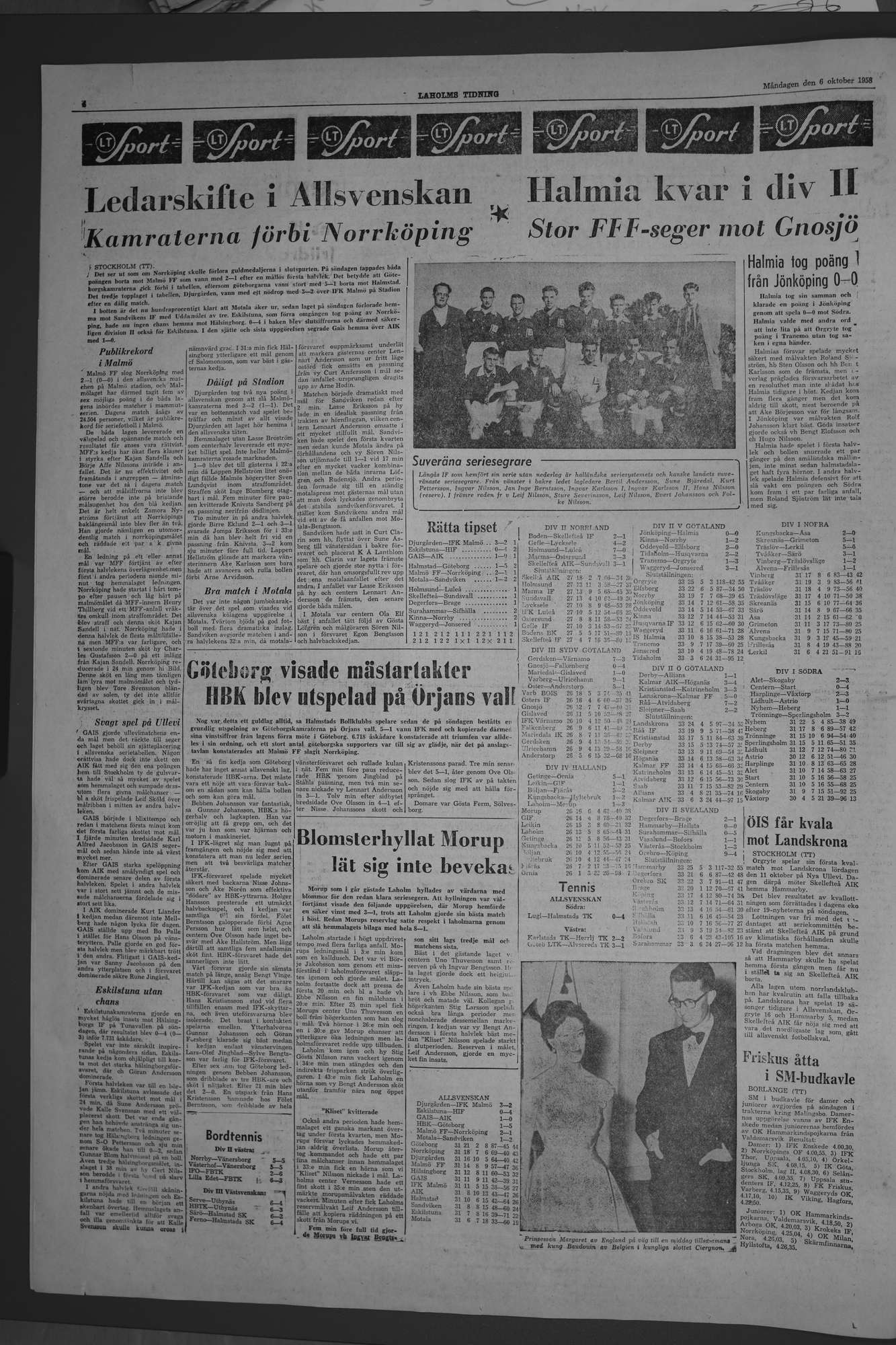 Laholms Tidning Måndag 6 oktober 1958, sida 4