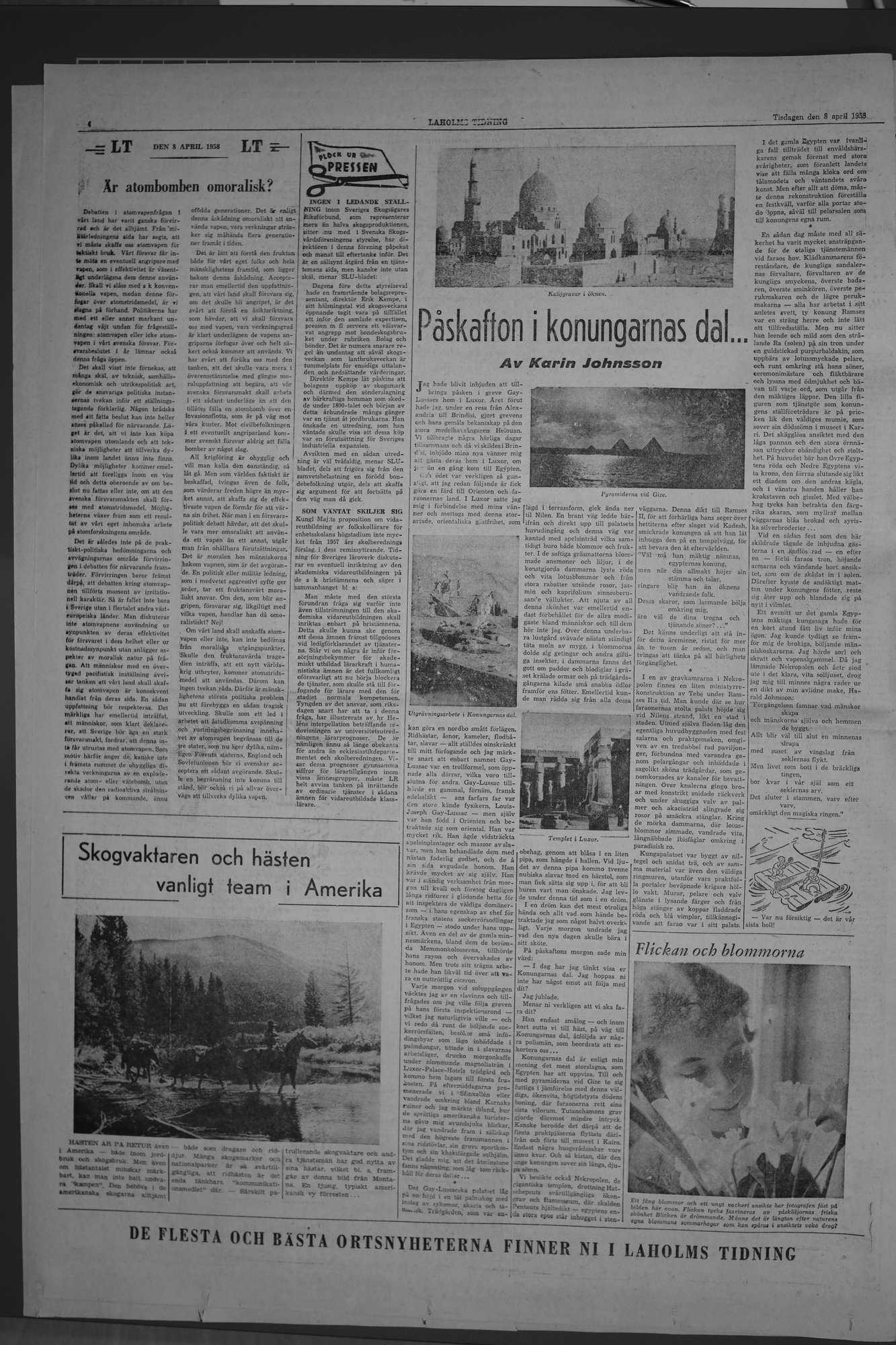 Laholms Tidning Tisdag 8 april 1958, sida 4