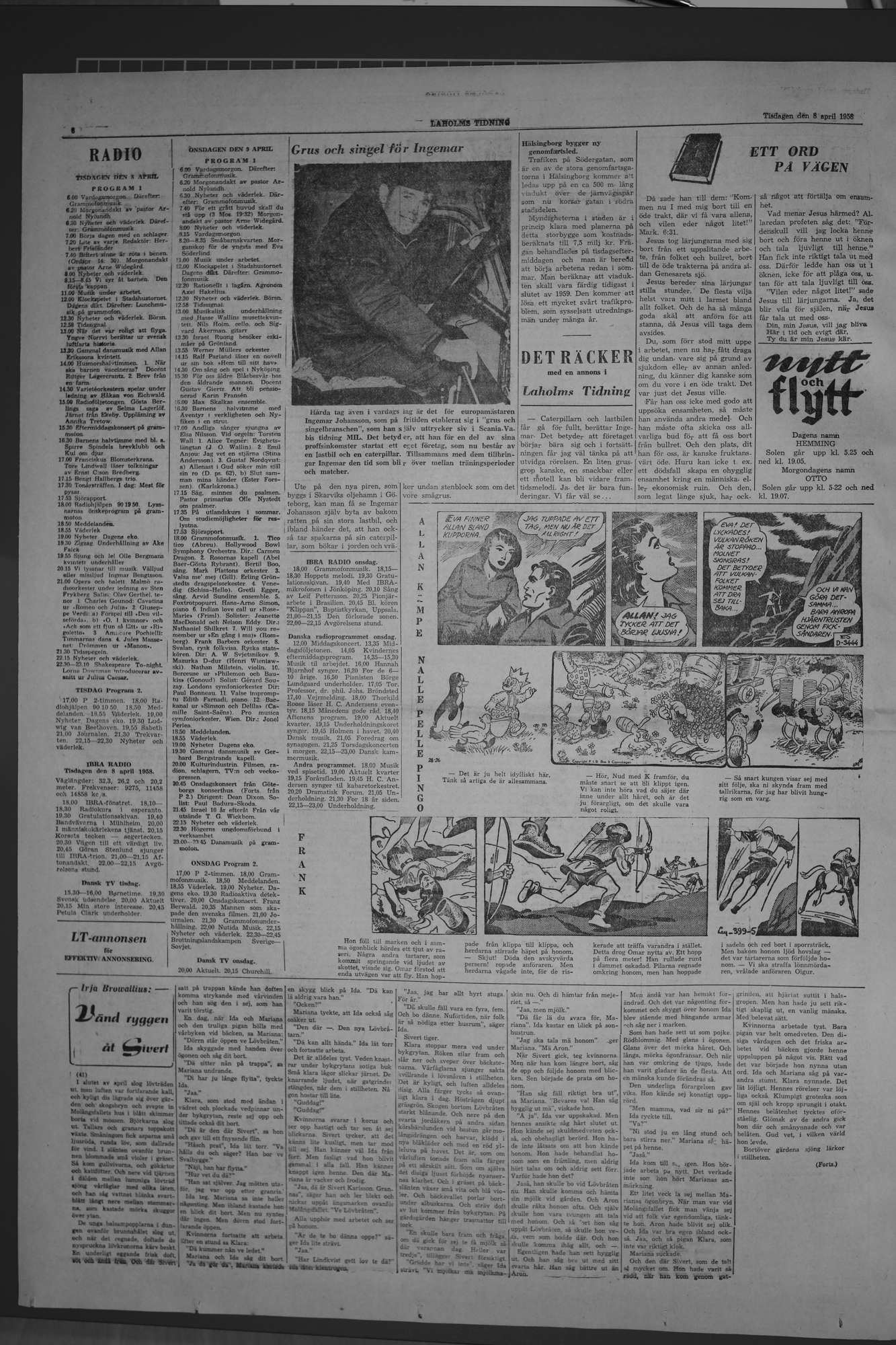 Laholms Tidning Tisdag 8 april 1958, sida 6