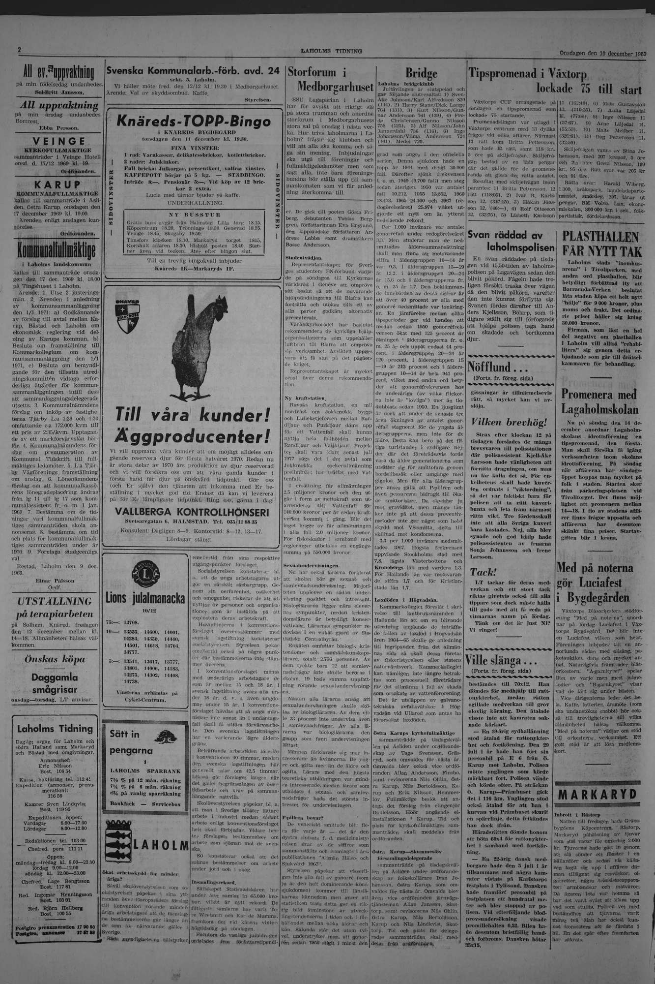 Laholms Tidning Onsdag 10 december 1969, sida 2
