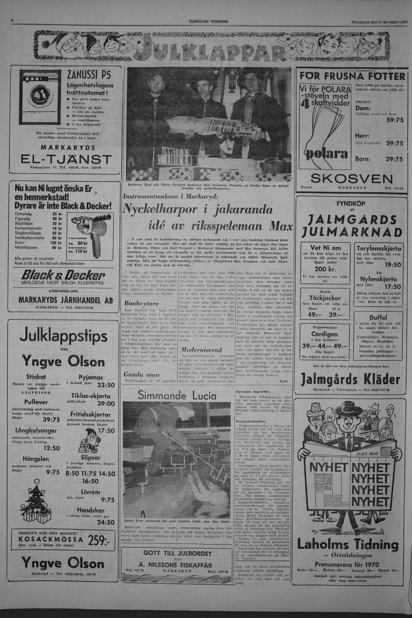 Laholms Tidning Torsdag 11 december 1969, sida 6