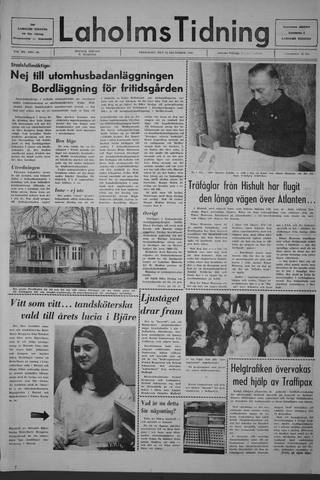 Förstasidan, Fredag 12 december 1969