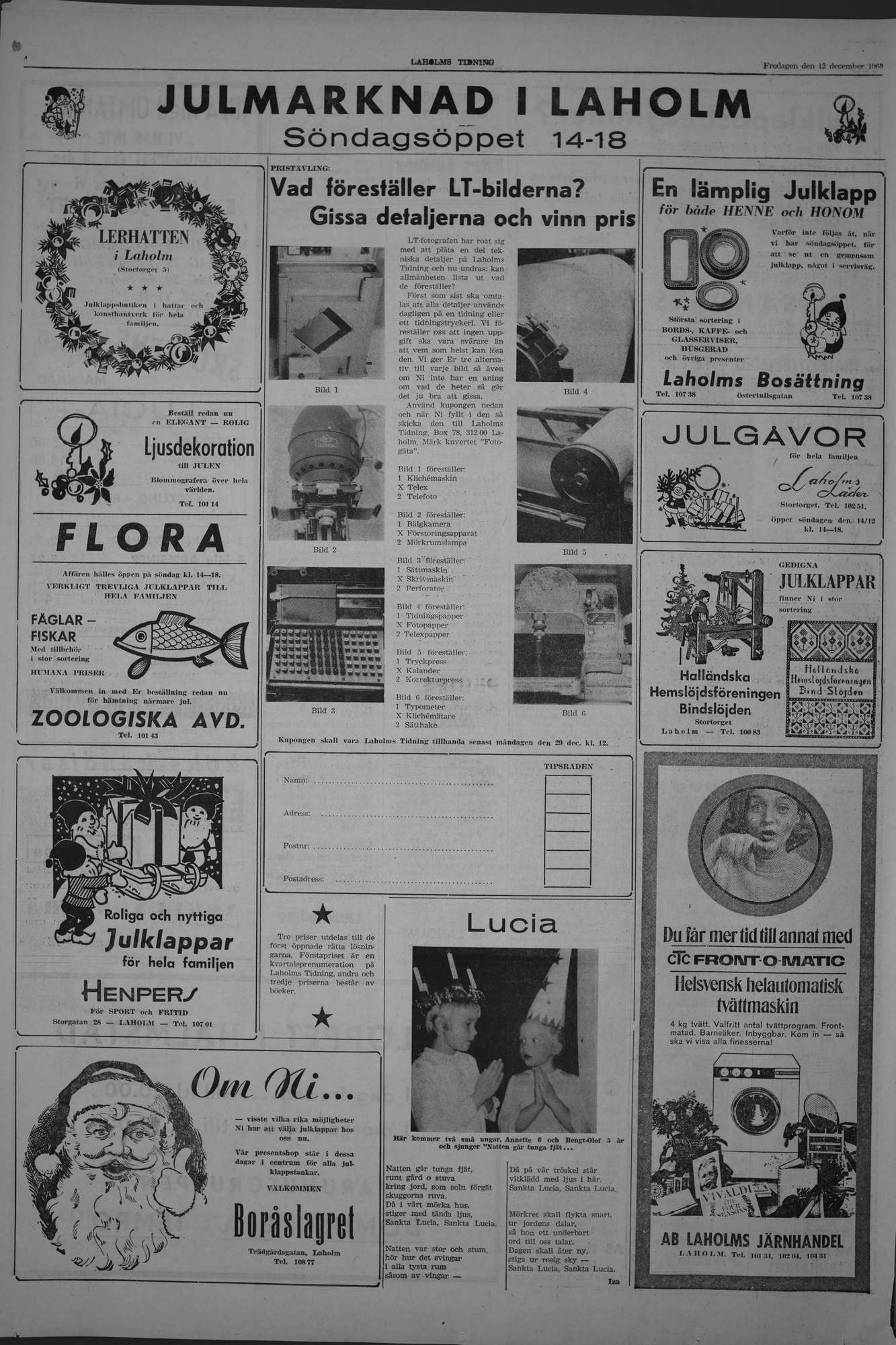 Laholms Tidning Fredag 12 december 1969, sida 4