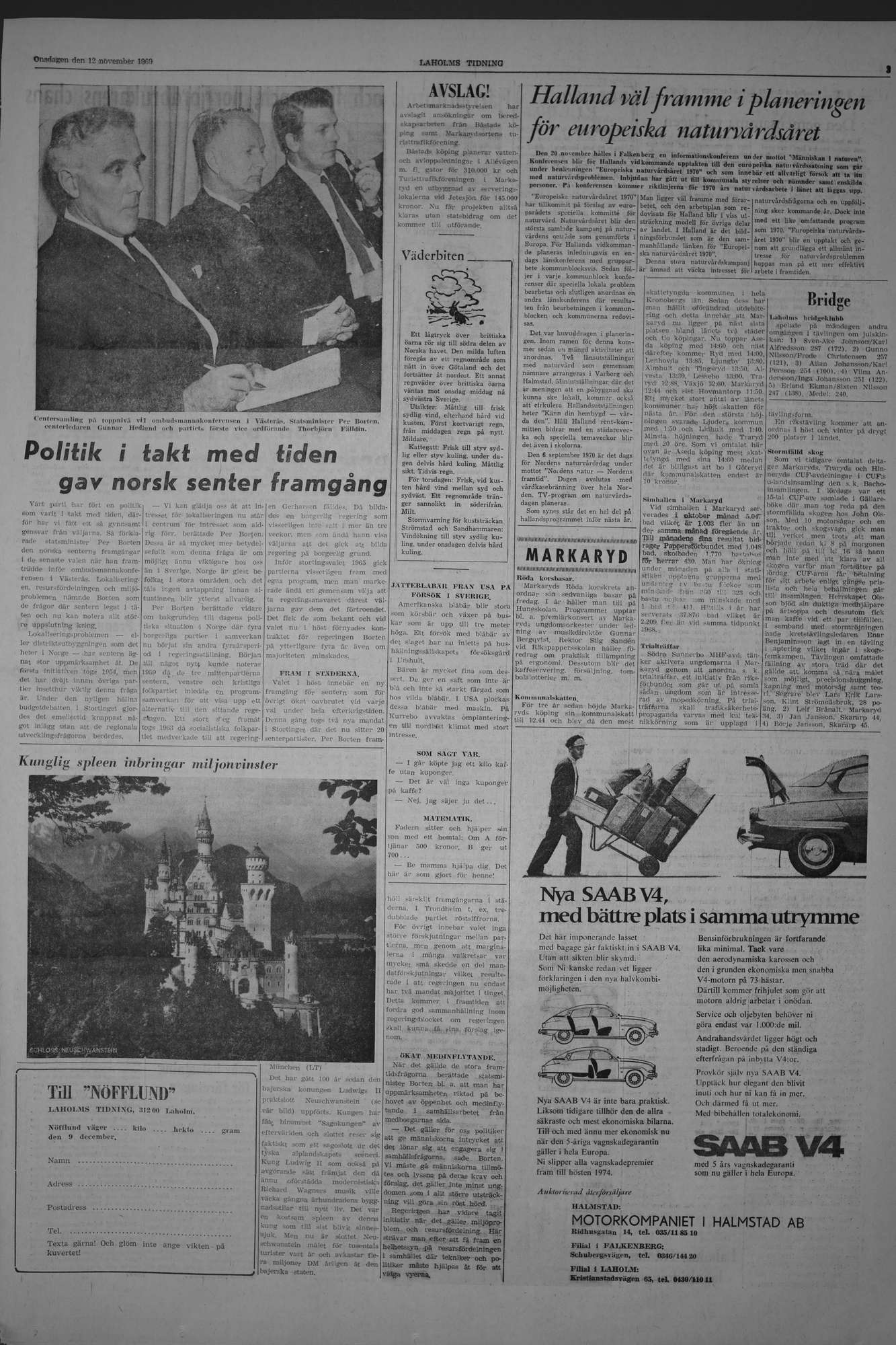 Laholms Tidning Onsdag 12 november 1969, sida 3
