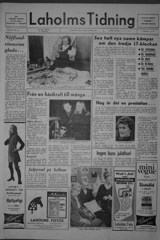 Förstasidan, Lördag 13 december 1969