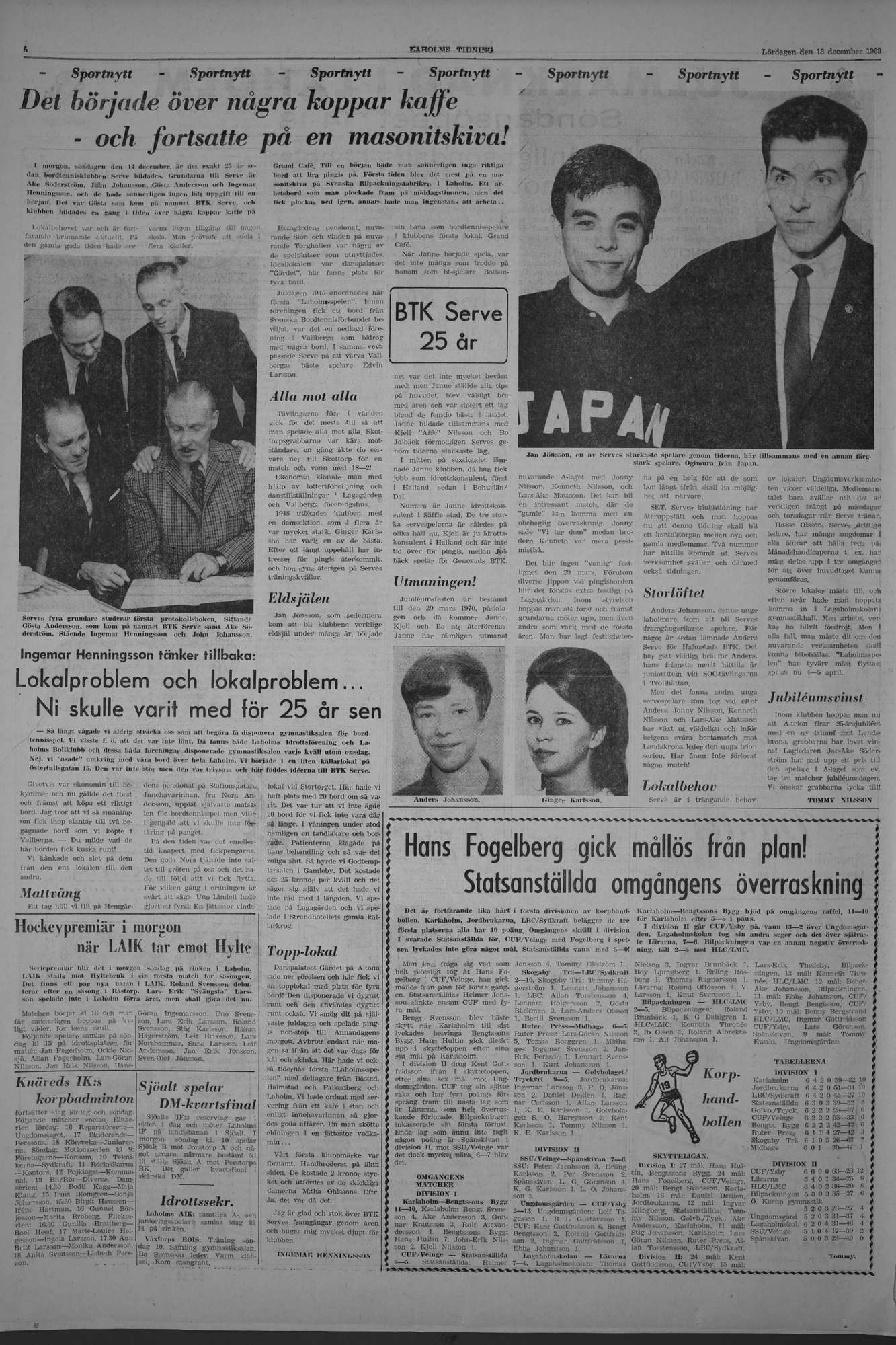 Laholms Tidning Lördag 13 december 1969, sida 6