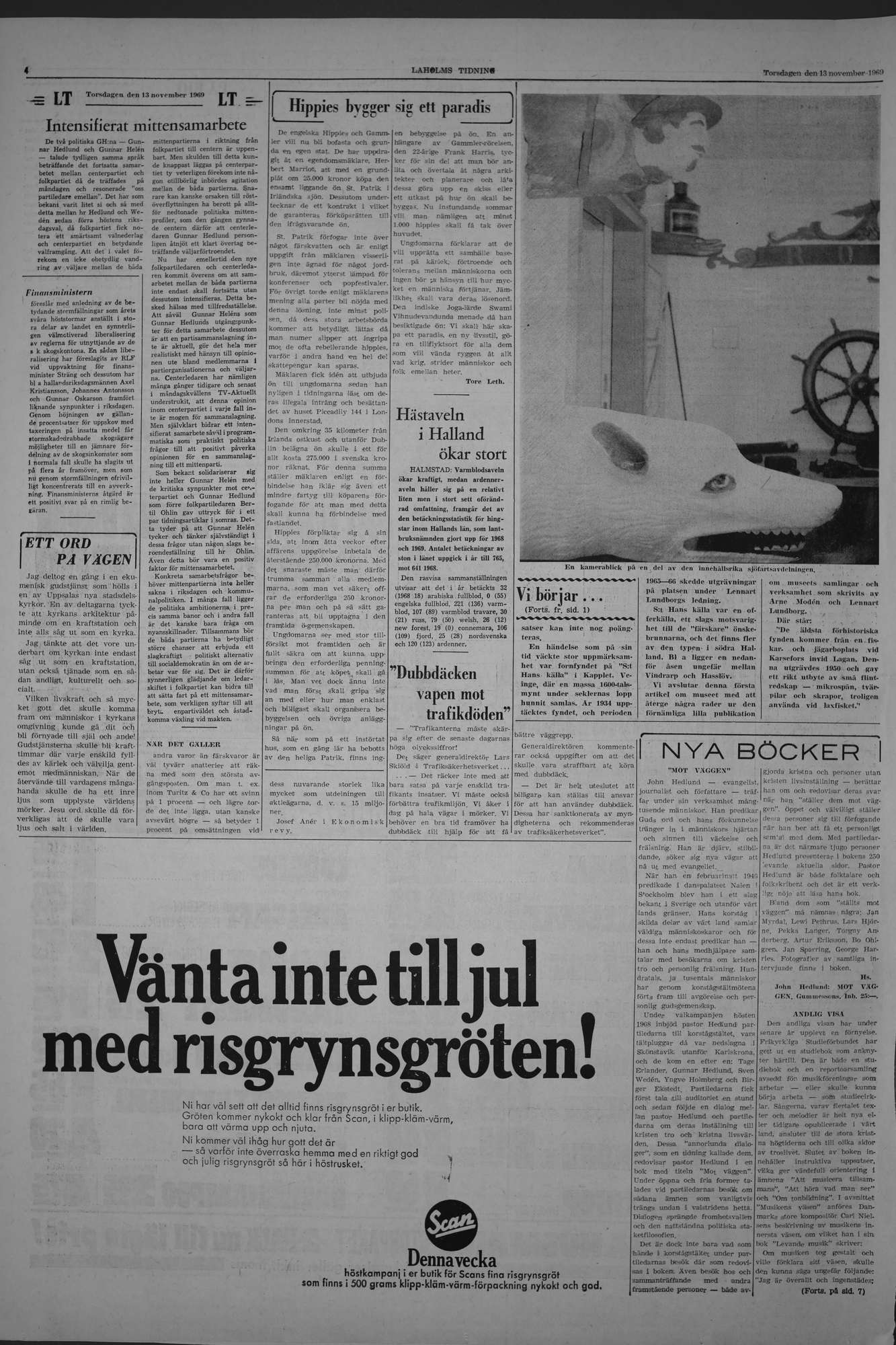 Laholms Tidning Torsdag 13 november 1969, sida 4