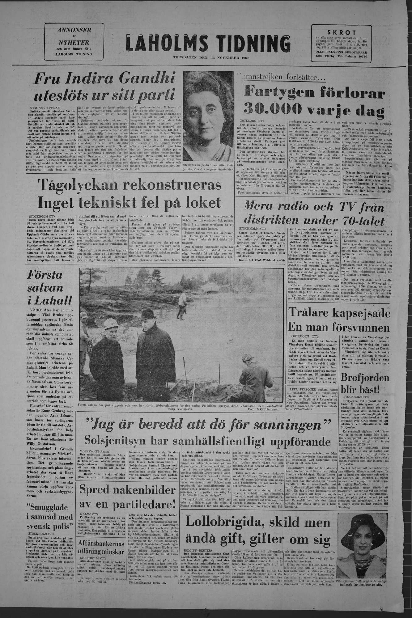 Laholms Tidning Torsdag 13 november 1969, sida 8