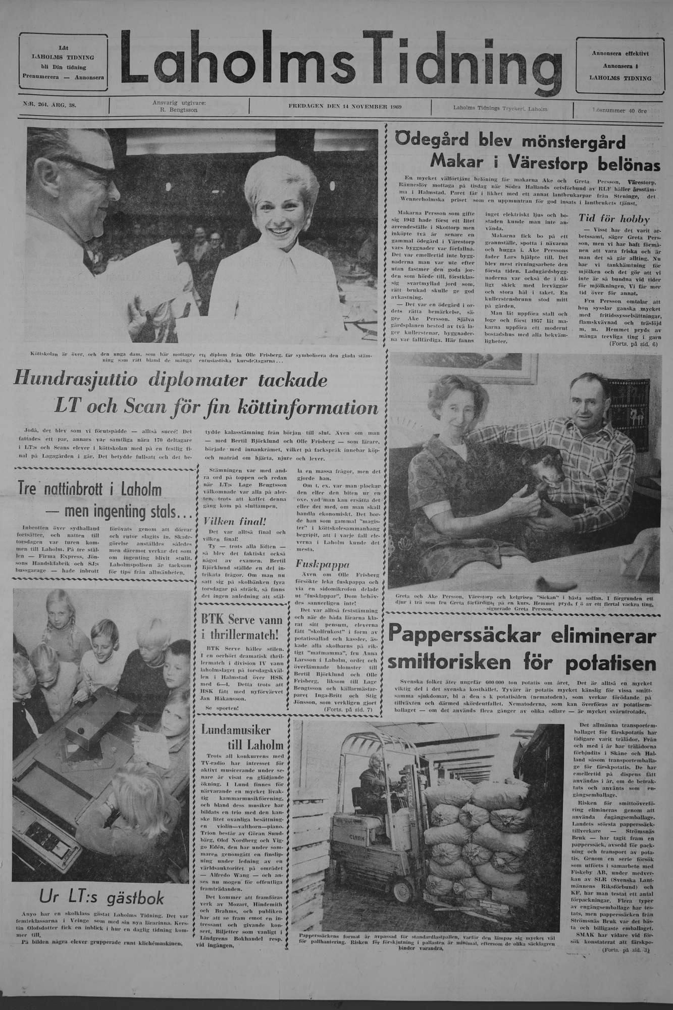 Laholms Tidning Fredag 14 november 1969, sida 1
