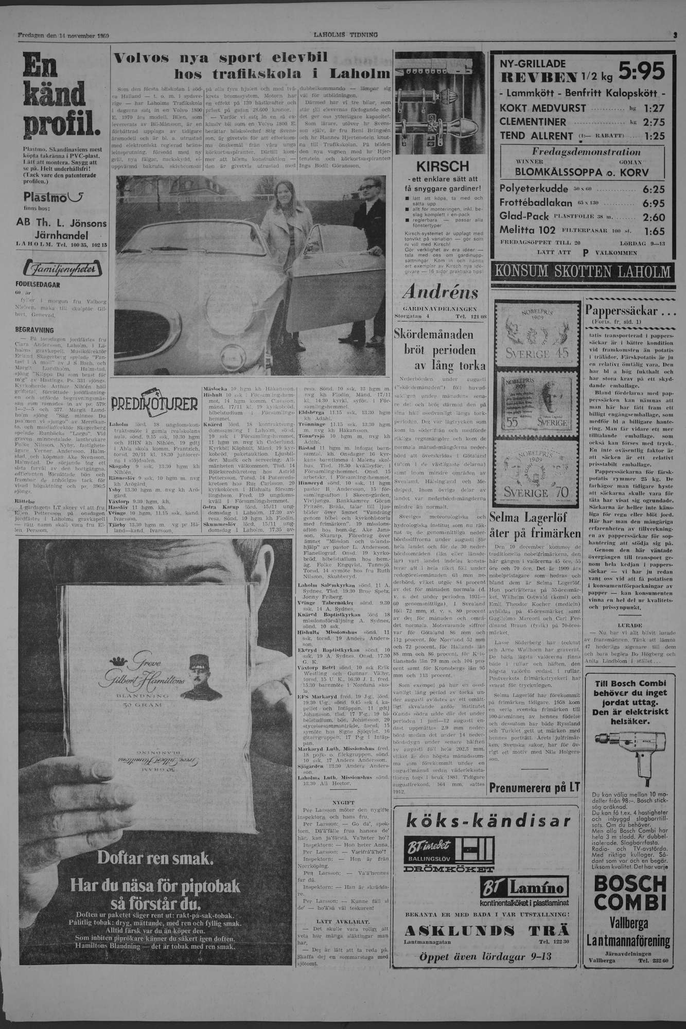 Laholms Tidning Fredag 14 november 1969, sida 3