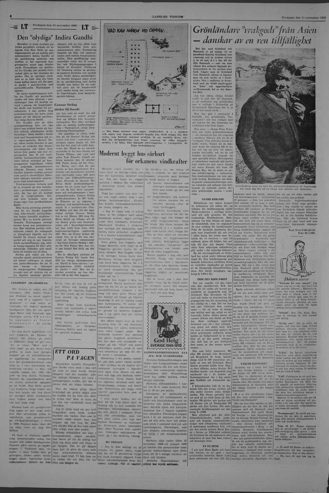 Laholms Tidning Fredag 14 november 1969, sida 4