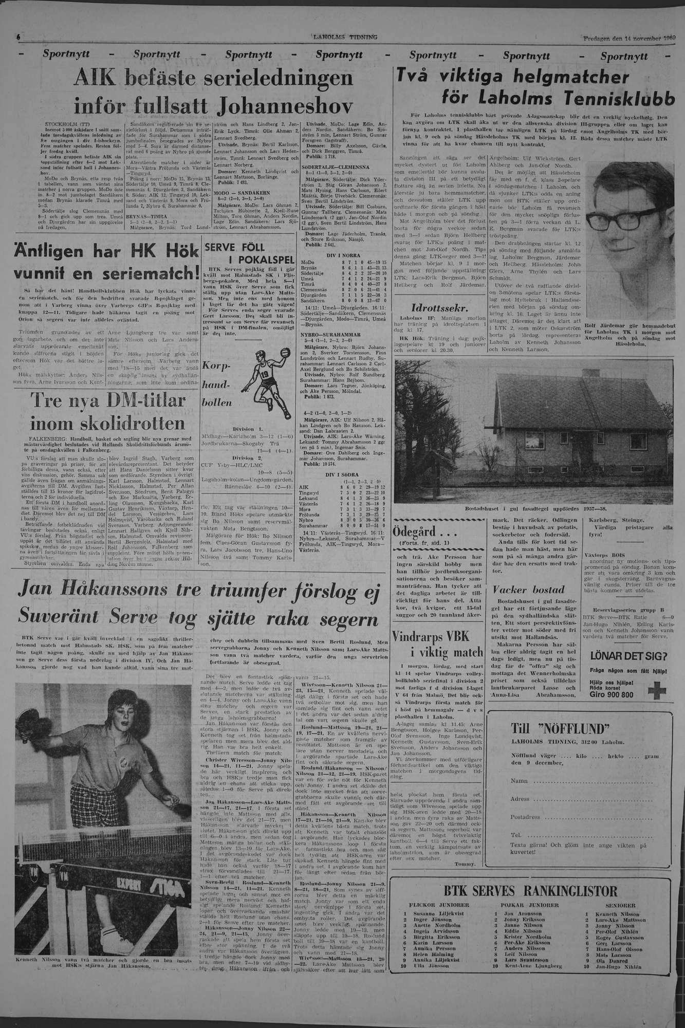 Laholms Tidning Fredag 14 november 1969, sida 6