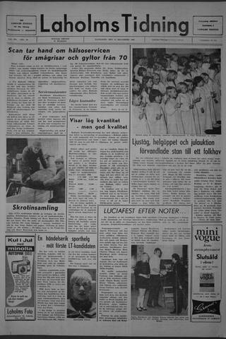 Förstasidan, Måndag 15 december 1969